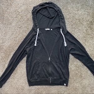 Aritzia TNA Dark Gray Zip Up Hoodie